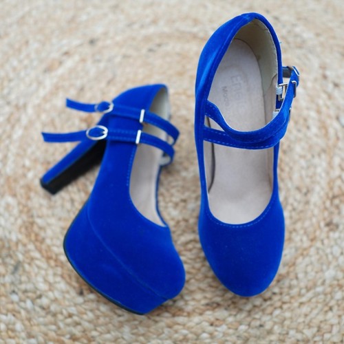 Enelauge blue platform mary - platform,