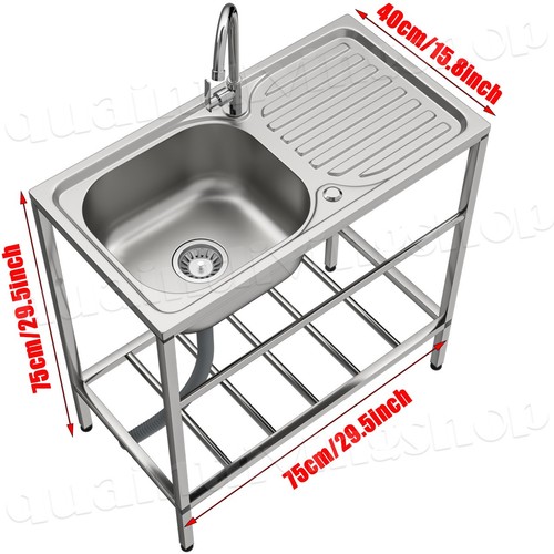 Stainless steel inset kitchen - steel,
