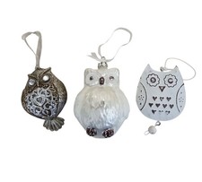 3 OWL CHRISTMAS TREE ORNAMENTS