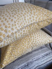 Colefax & Fowler Livingstone Animal Print/ Leopard/Cheetah Yellow Cushion Covers