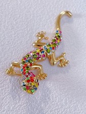 Sparkly Rainbow Gecko Brooch