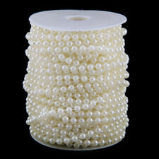 25/50 metres pack - 6mm Cream pretty pearl bead string trimming wedding UK