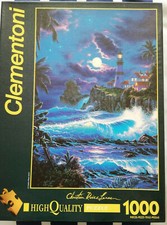 Clementoni 1000 jigsaw puzzle, Ex. Con. Evening Lighthouse, High Quality Pieces