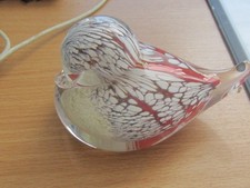Selkirk glass paperweight Hand-blown Brown/White/Cream Duck