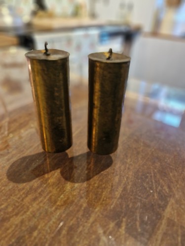 Antique brass cased clock - brass-cased,