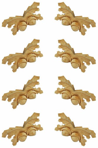 Pairs carved wooden oakleaf - 4,