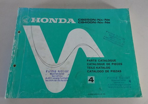 Parts catalogue honda 250 n - catalogue, cb