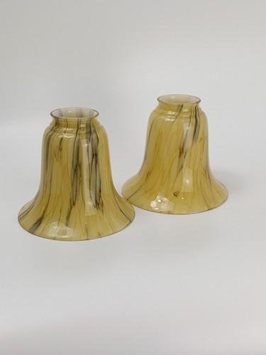 Pair vintage marbled cream - of,