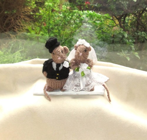 New hand knitted bride groom - bride, &