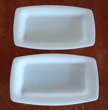 2x Vintage Pyrex white small