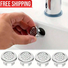 4Pcs Chrome Sink Overflow Cover Ring Bathroom Basin Hole Trim Cap Insert Set UK