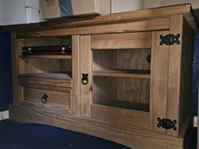Corona TV Unit Entertainment Cabinet Stand Glass Door Pine by Mercers Furniture®