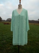 Semi Sheer Long Embroidered Beaded Occasion Jacket KIRSTEN KROG UK 22 Worn Once