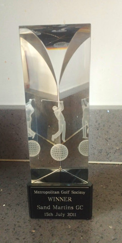 Crystal golf trophy award - golf,