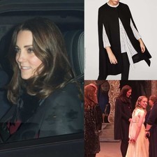 New ZARA BLACK CAPE BLAZER PONCHO JACKET WOOL COAT ASO KATE MIDDLETON S 8/10/12