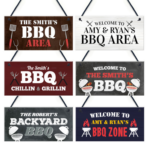 Personalised bbq sign hanging - bbq,
