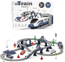 XIAPIA Electric Train Sets Railway Learning Educational Toys for Kids Boys Girls