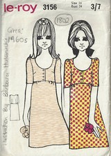 1960s Vintage Sewing Pattern B34 DRESS (1802) Le Roy 3156 Barbara Hulanicki Biba