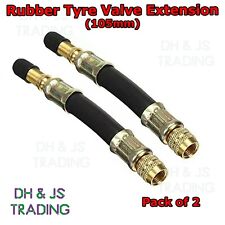 2x Flexible Rubber Tyre Valve Extension 105mm - Twin Wheel Lorry Van Bus Adapter