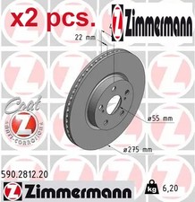 X2 PCS FRONT BRAKE DISC SET LEFT & RIGHT 590.2812.20 ZIMMERMANN I