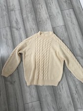 Hand knitted Cream Pure Wool Aran Jumper