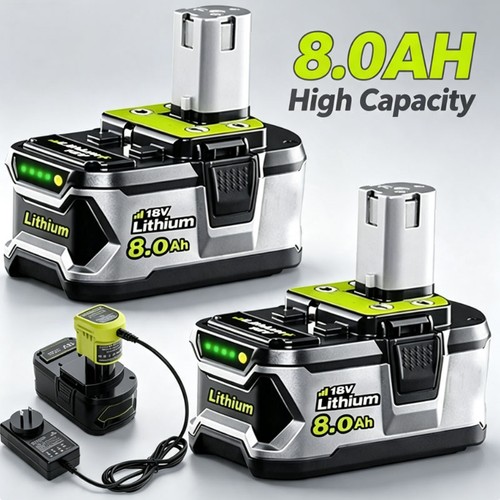 2pack for ryobi 18v 0ah - 2pack, 8.0ah