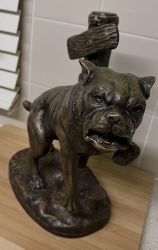 Antique bronze bull dog after - antique,