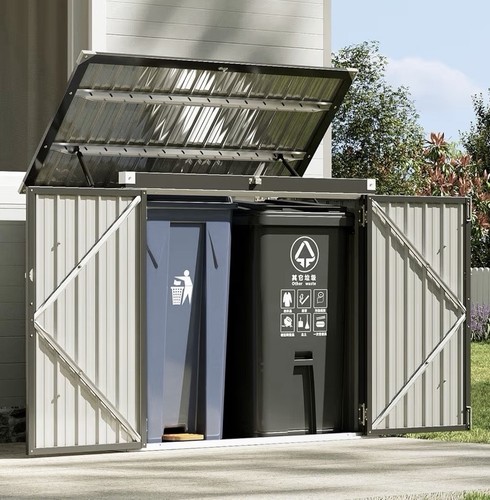 Outdoor metal trash can - metal,