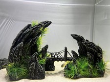 Large Rock Mountain Aquarium fish tank Ornament Decoration Hiding Bridge Cave