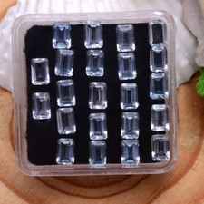 VVS 21 Pcs Natural Topaz Untreated Octagon Faceted Cut 6mm 4mm Loose Gemstones