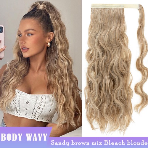 Thick wavy clip - wavy, ponytail
