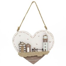 Heart Shaped Beach Hut Plaque
