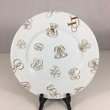 Vintage Raynaud Limoges Dinner Plate 31cm In Diameter With Various Gilt Initials