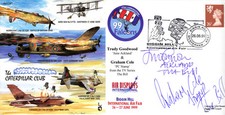 CC63 Biggin Hill RAF Caterpillar Club cover signed The Bill actors GOODWOOD COLE