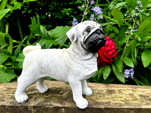 Pug dog garden ornament - garden,