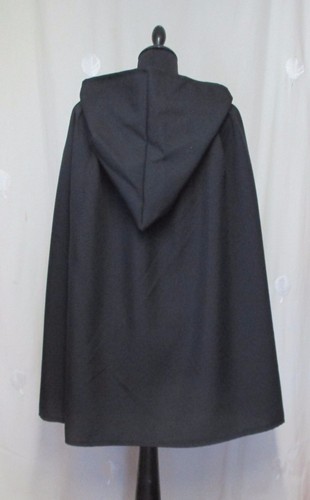 Black hooded cape - black,