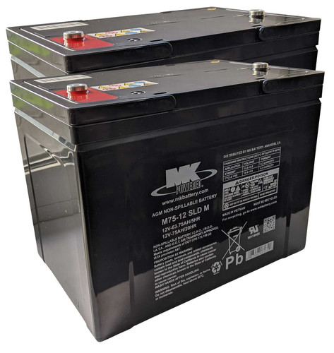 Pair 12v 75ah agm mk - pair,