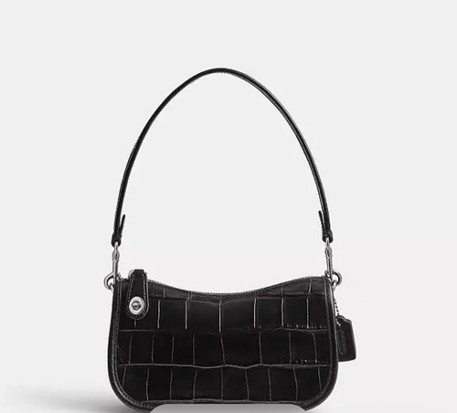 Coach swinger black croc - black,
