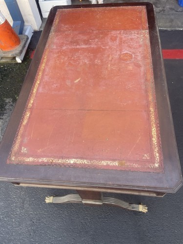Mahogany leather top writing - mahogany?,