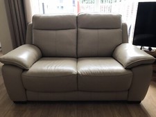 Soft Cream Italian leather 2 Seater Sofa