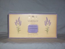 Yardley English Lavender Luxury Soap 3 x 100g cellophane  Sealed vintage #
