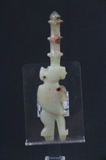 China old Shang Dy green white jade carved bird Xiao figure Pendant 商代玉鸮挂件