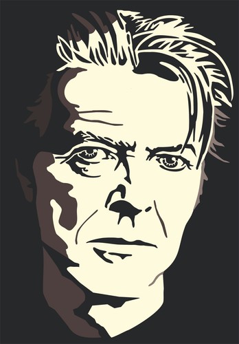 Airbrush stencil bowie face - airbrush,