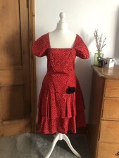 Vintage Hamells black spotted red ra ra skirt dress. 1980s. Gorgeous!