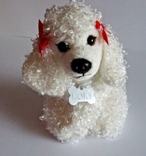 Hand Made Realistic White Poodle Plush Toy Dog 6.5 Inch Mini Pocket Dog