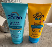 Boots Soltan Kids SPF 50 Suncare Lotion 50ml + AfterSun Lotion 50ml  Travel Size