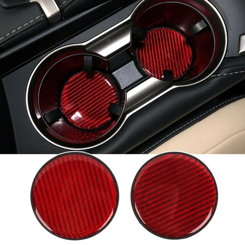 2pcs red carbon fiber car - carbon,