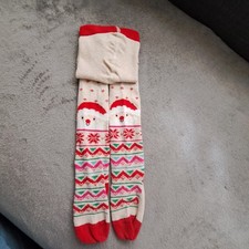 Next Girls Christmas Santa Tights Worn Once Size 3-4 Years
