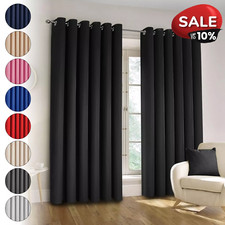Plain blackout eyelet curtains - eyelet,