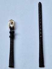 Hirsch Rainbow Lizard Embossed Watch Strap Brown/Black  Quick Release